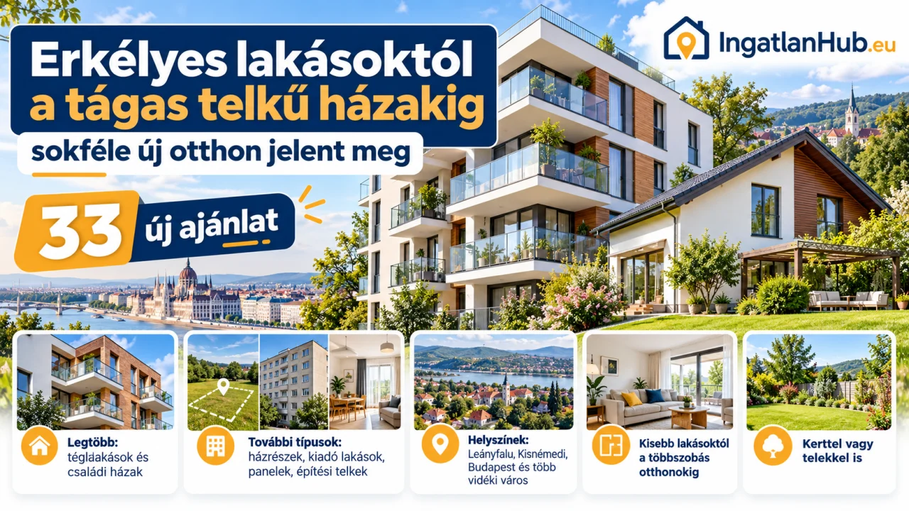 Friss ingatlankínálat Magyarországon